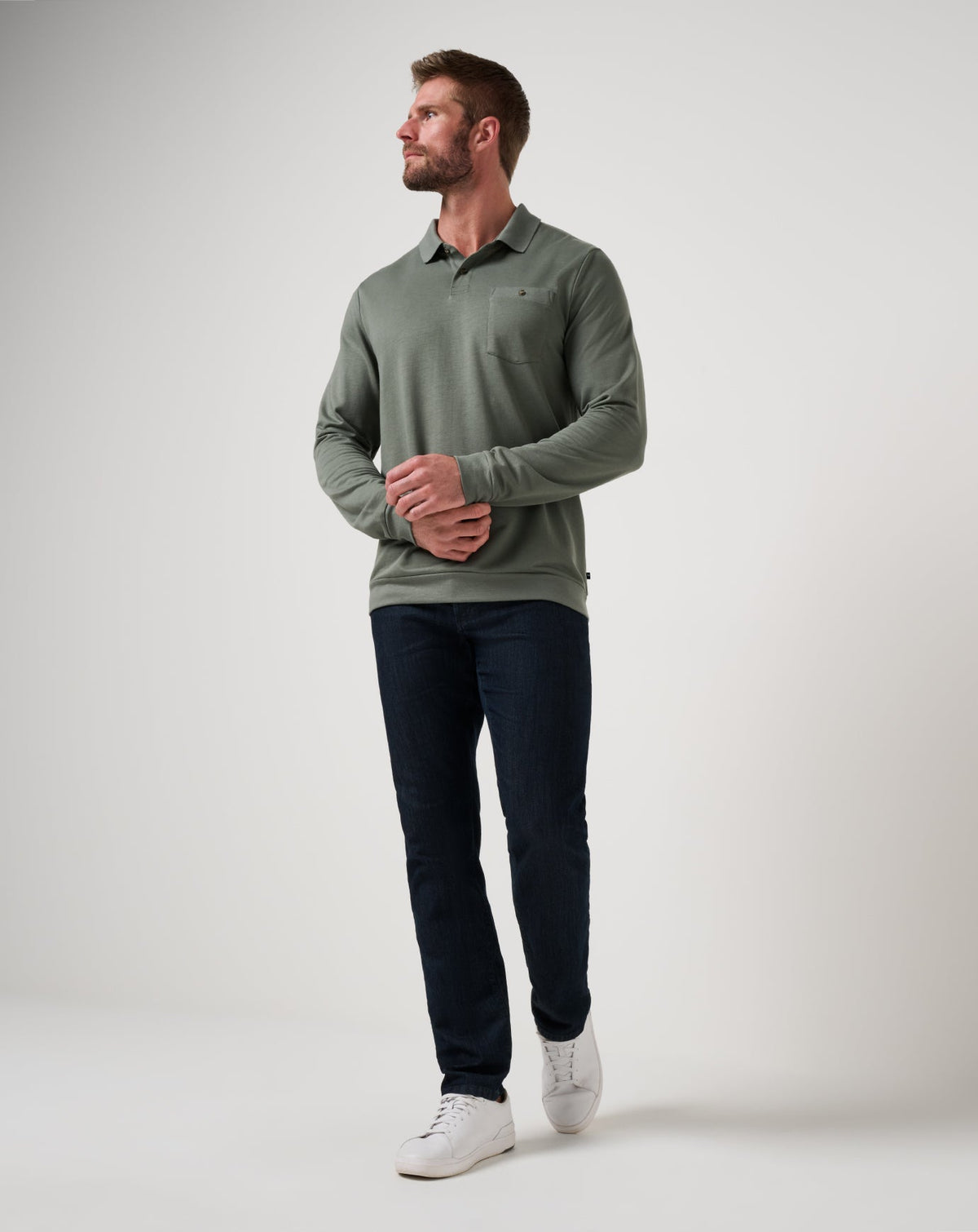 TravisMathew | December First Long Sleeve Polo - Dark Olive