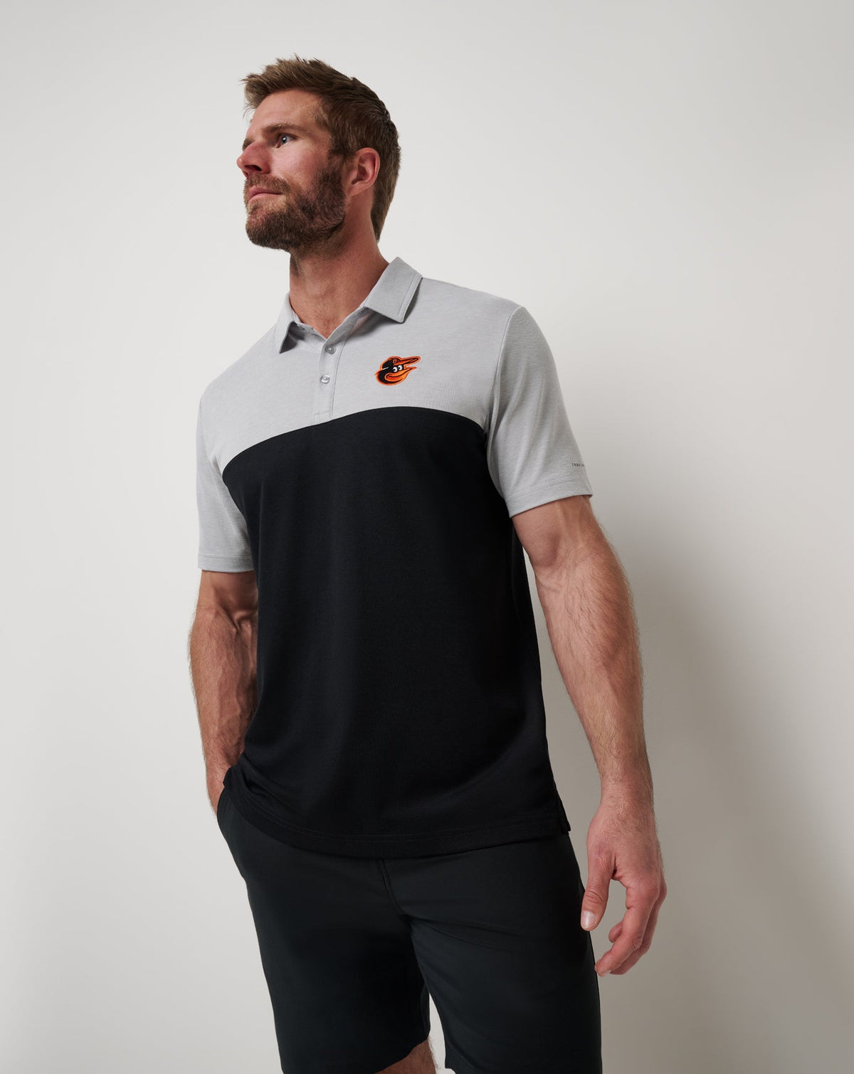 TravisMathew | Baltimore Orioles Home Run Leader Polo - Heather Grey/Black