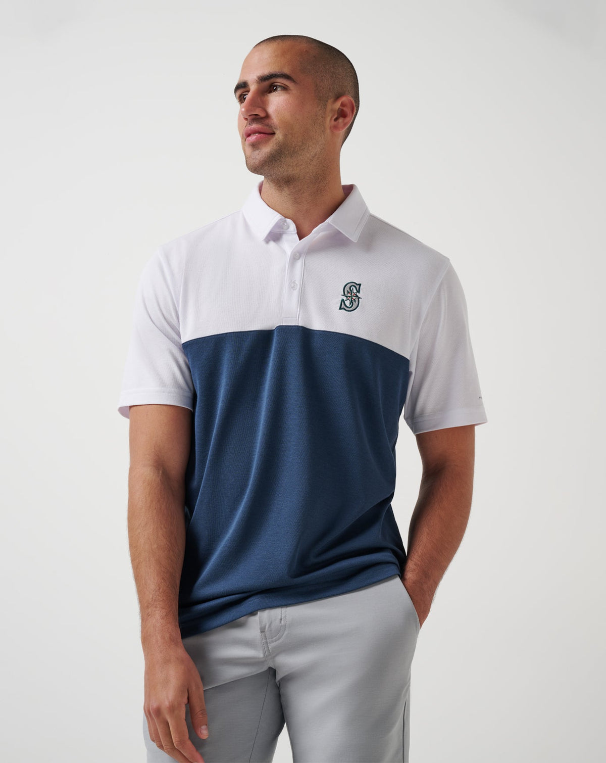 TravisMathew | Seattle Mariners Home Run Leader Polo - White/Navy