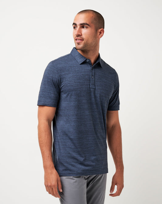 TravisMathew | Atlanta Braves The Heater Polo - Vintage Indigo/Black