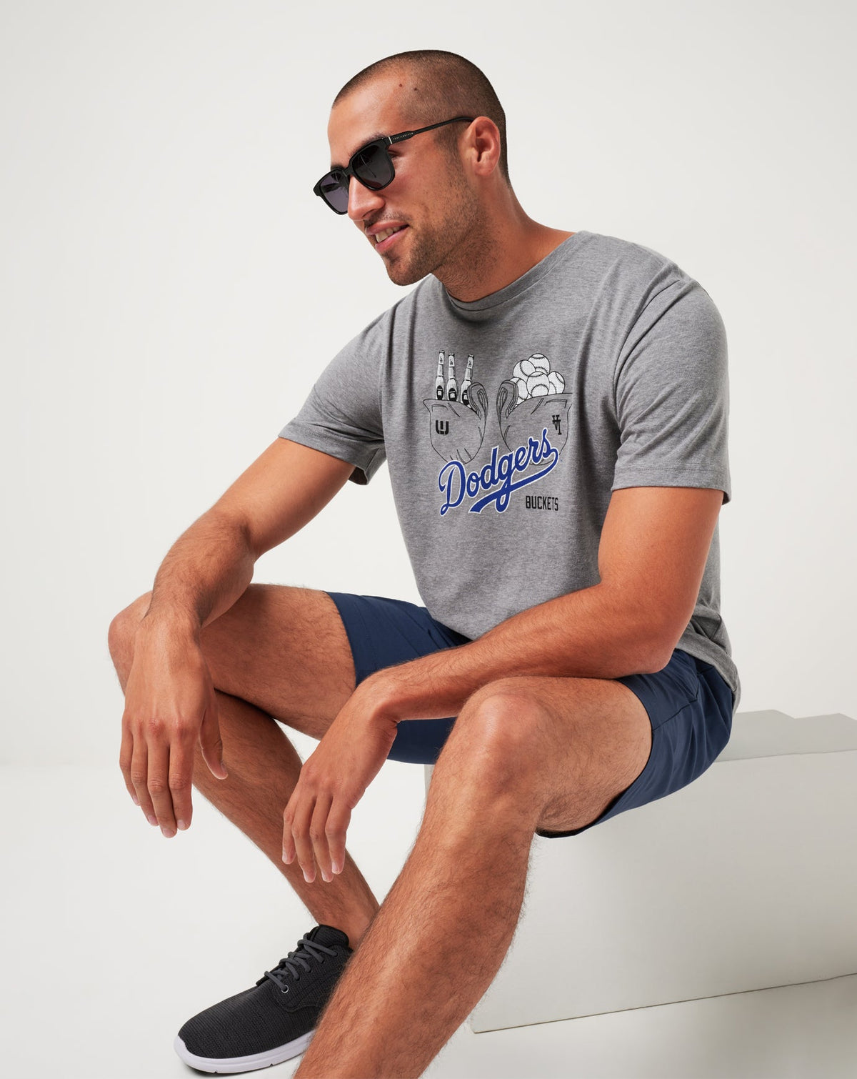 TravisMathew | Los Angeles Dodgers Strike One Tee - Heather Grey