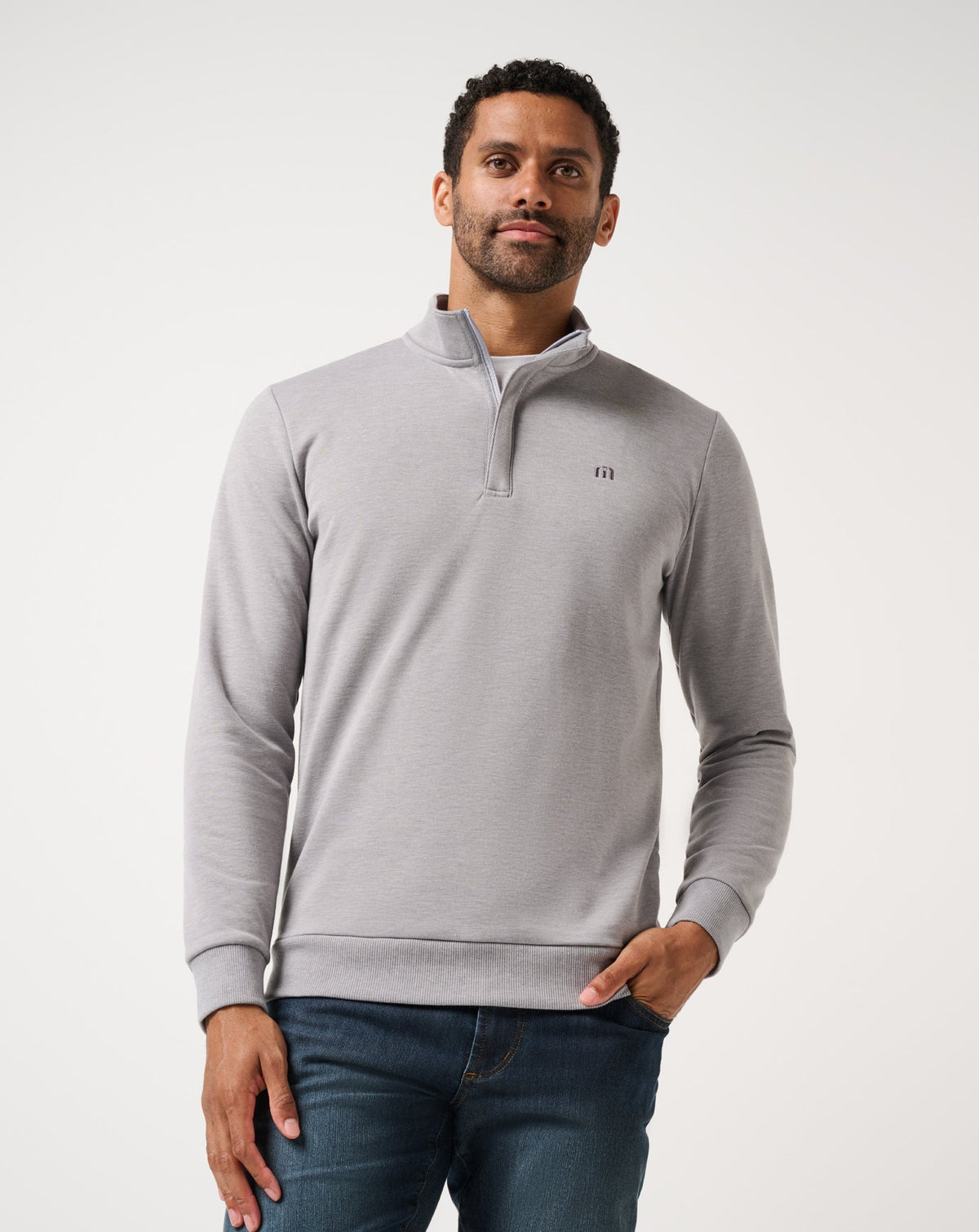 TravisMathew | Cloud Quarter Zip 2.0 - Heather Medium Grey