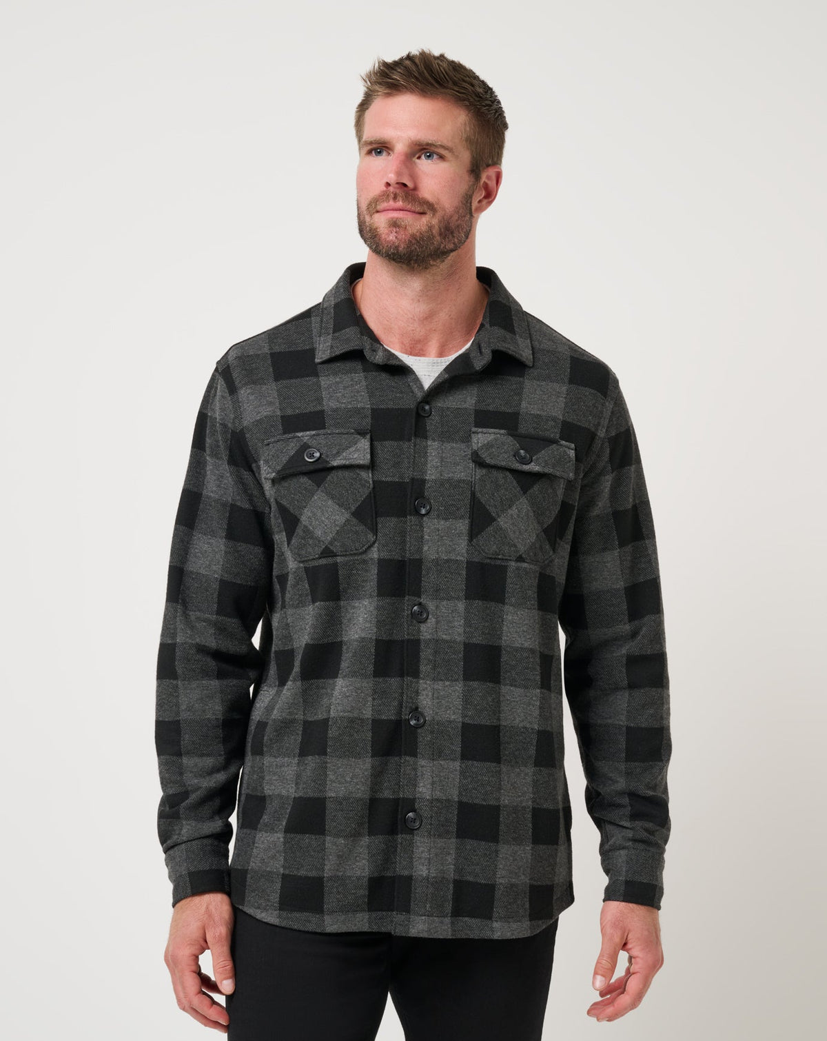 TravisMathew | Return Flight Shirt Jacket - Black/Grey