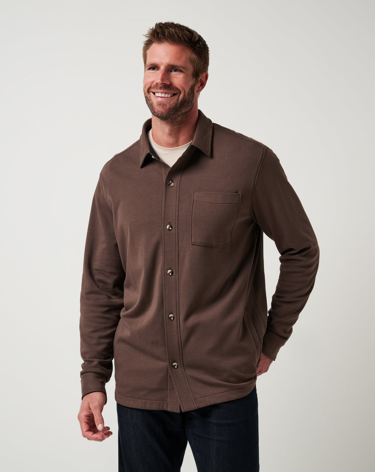 TravisMathew | Cloud Shirt Jacket - Chocolate