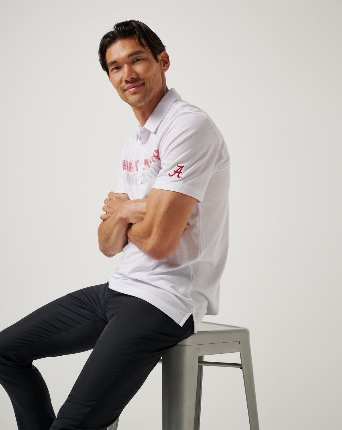 TravisMathew | Alabama Top Recruit Polo - White/Crimson
