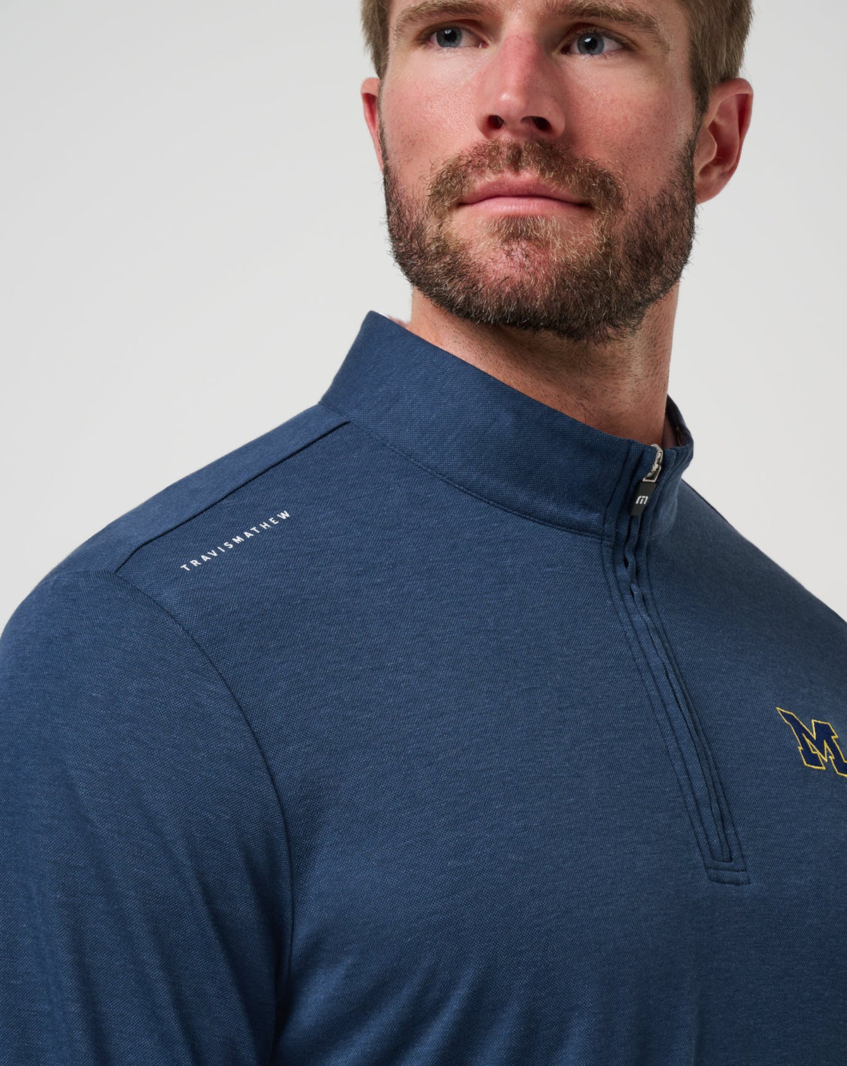 TravisMathew | Michigan Time To Tailgate Quarter Zip - Navy