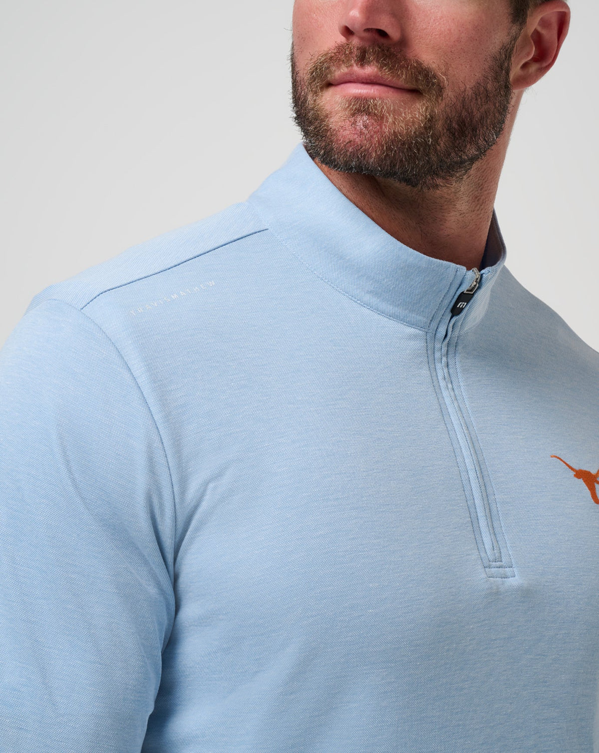 TravisMathew | UT Austin Time To Tailgate Quarter Zip - Heather Blue