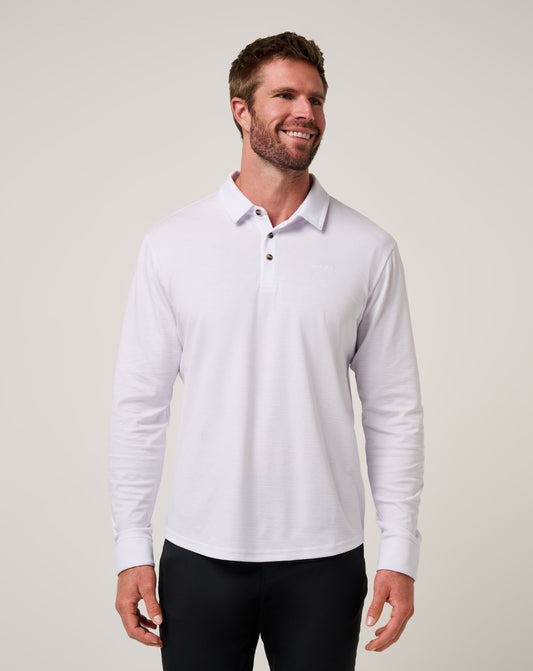 TravisMathew | The Zinna 2.0 Long Sleeve Polo - White