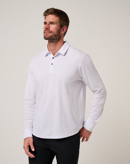 TravisMathew | The Zinna 2.0 Long Sleeve Polo - White