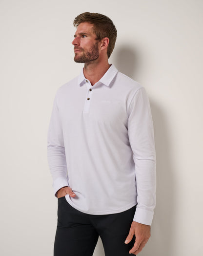 TravisMathew | The Zinna 2.0 Long Sleeve Polo - White