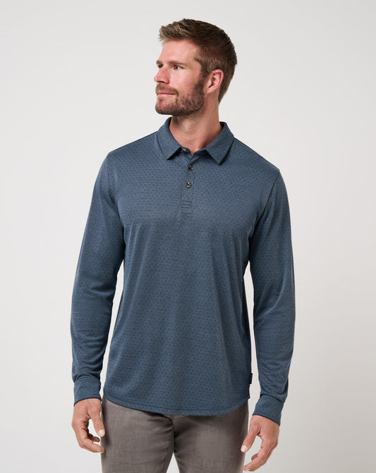 TravisMathew | Handsome Town Long Sleeve Polo - Navy