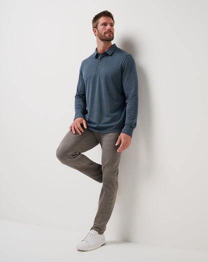 TravisMathew | Handsome Town Long Sleeve Polo - Navy