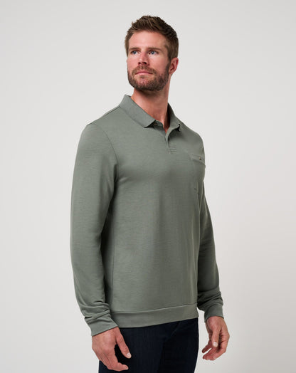 TravisMathew | December First Long Sleeve Polo - Dark Olive