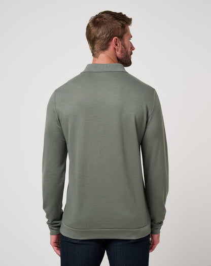 TravisMathew | December First Long Sleeve Polo - Dark Olive