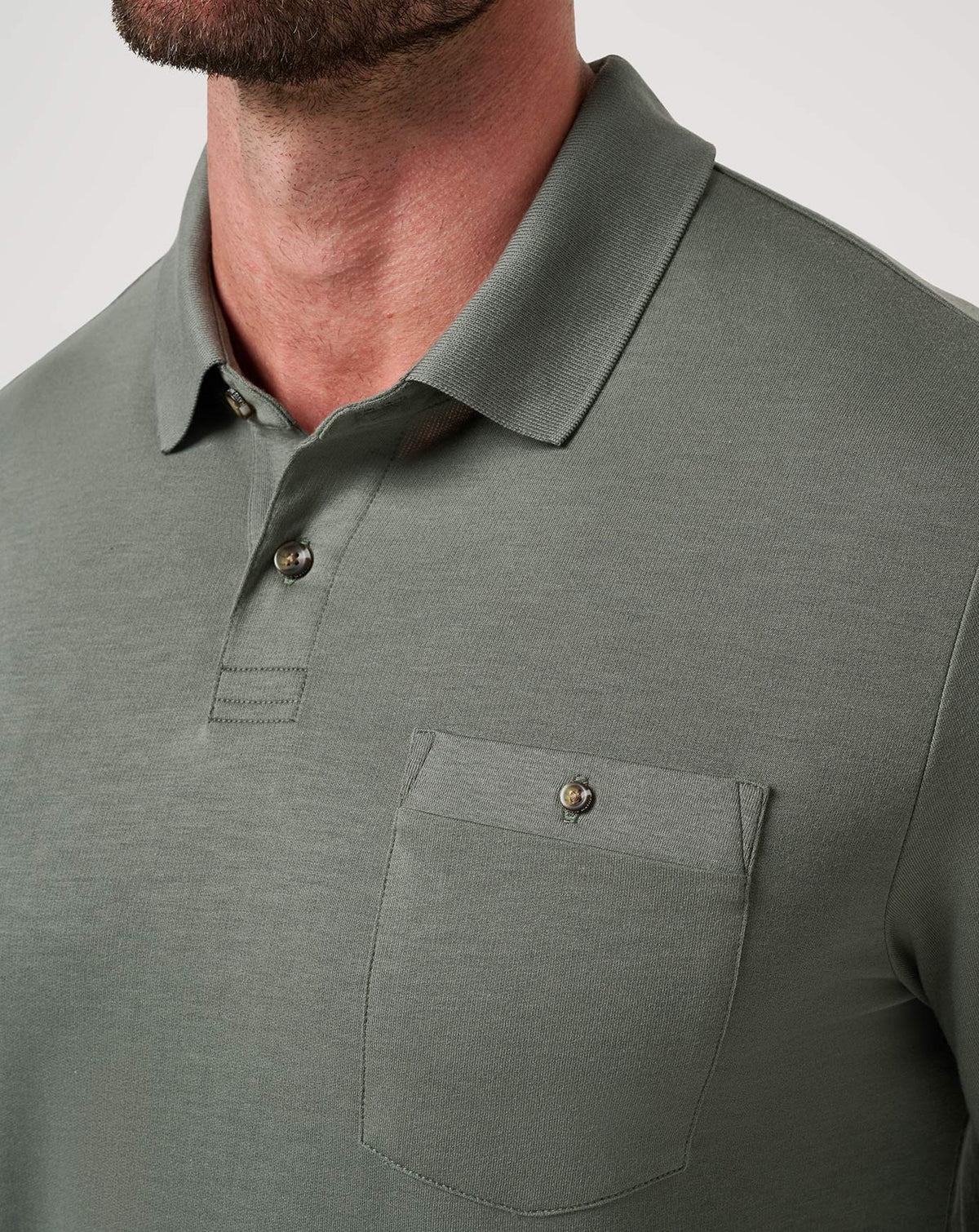 TravisMathew | December First Long Sleeve Polo - Dark Olive