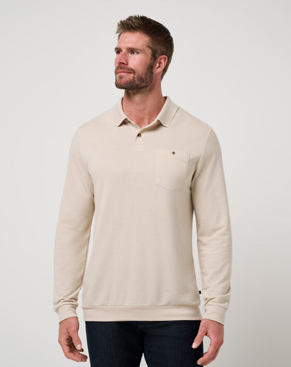 TravisMathew | December First Long Sleeve Polo - Italian Sand