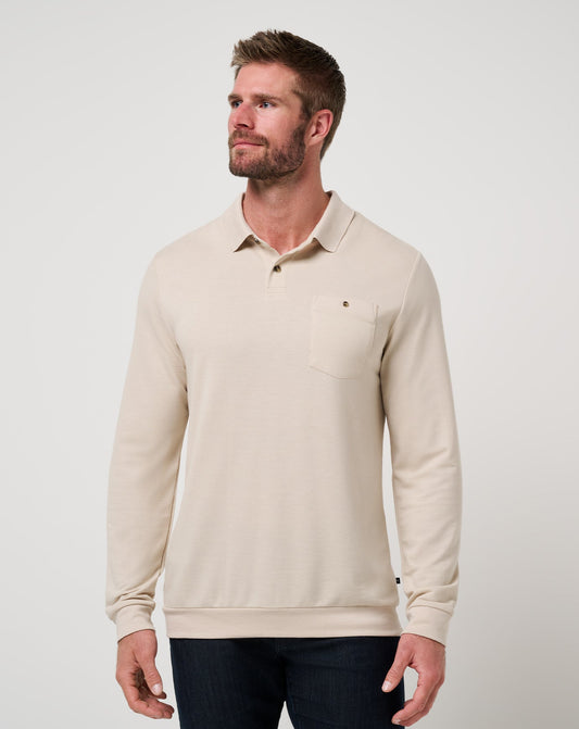 TravisMathew | December First Long Sleeve Polo - Italian Sand