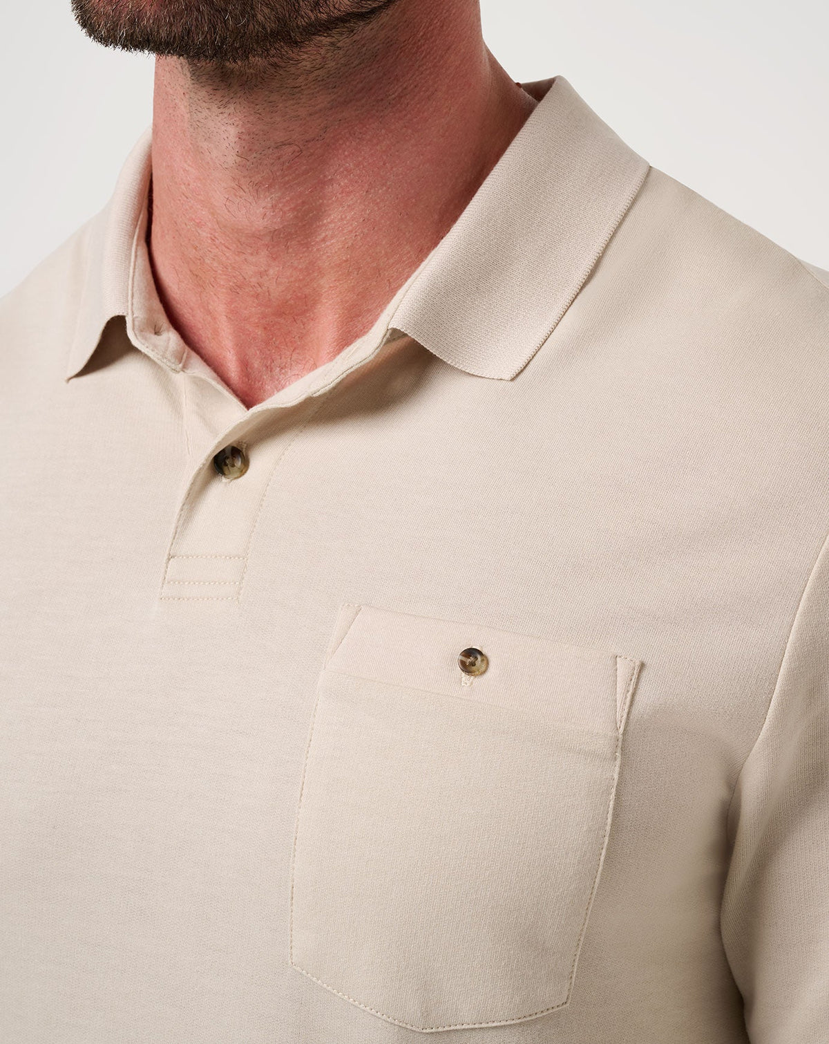TravisMathew | December First Long Sleeve Polo - Italian Sand