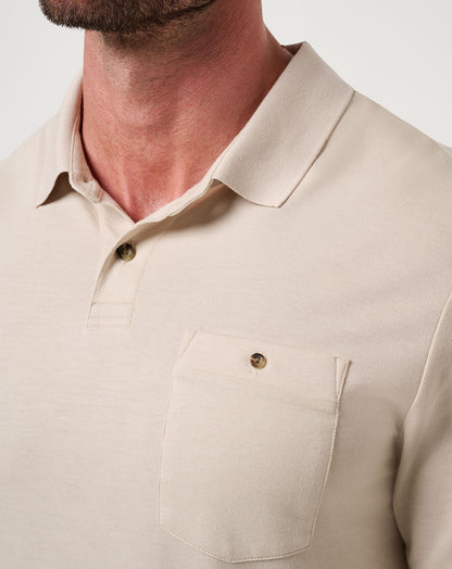 TravisMathew | December First Long Sleeve Polo - Italian Sand