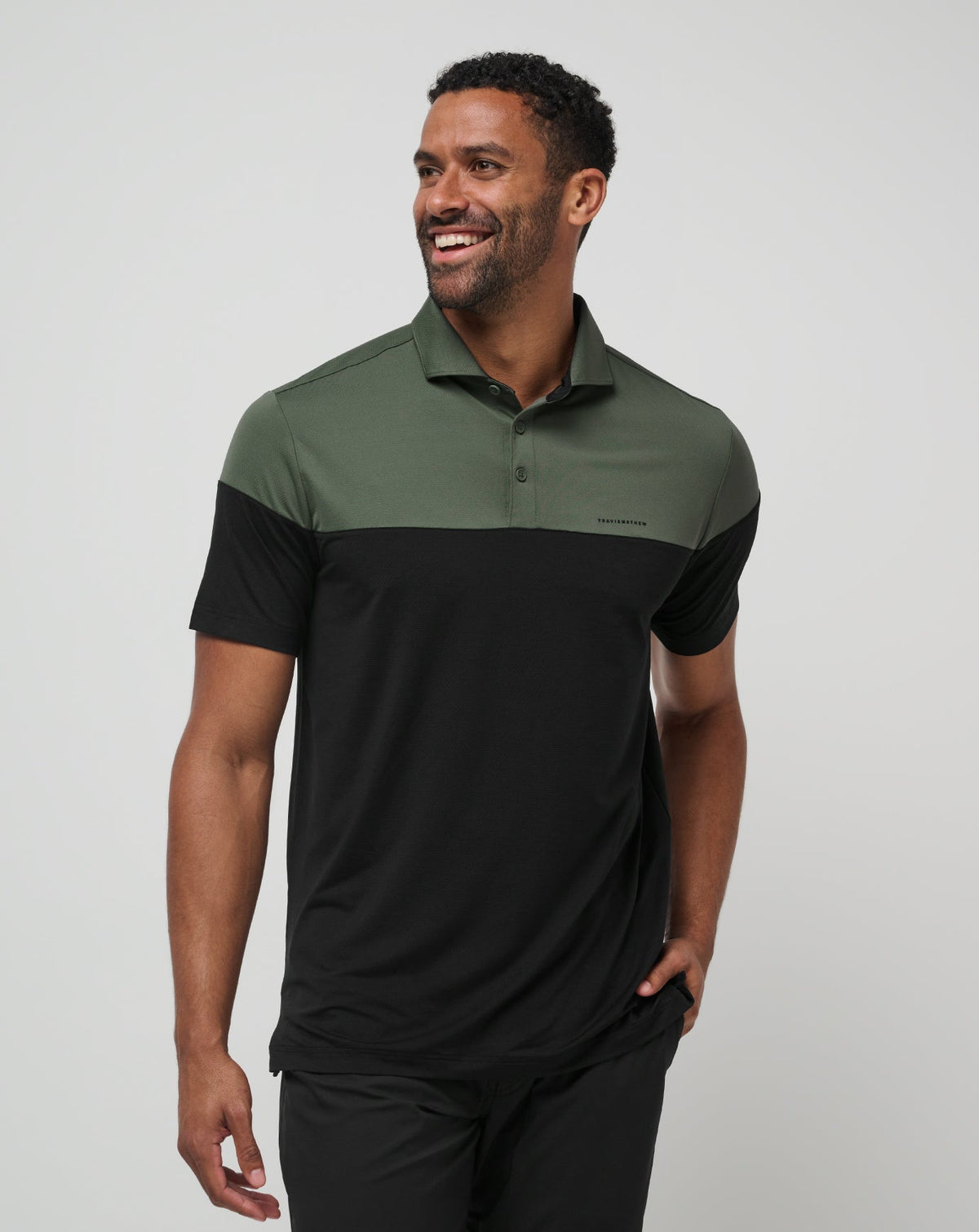 TravisMathew | Heater Pro Color Block Polo - Dark Olive