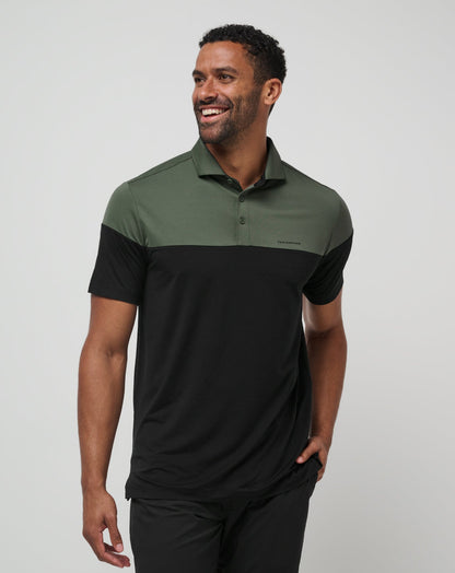 TravisMathew | Heater Pro Color Block Polo - Dark Olive