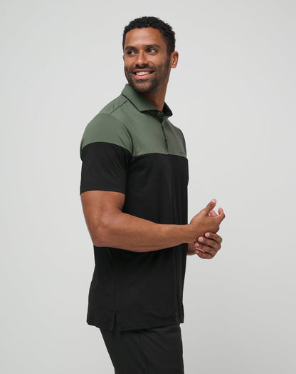 TravisMathew | Heater Pro Color Block Polo - Dark Olive
