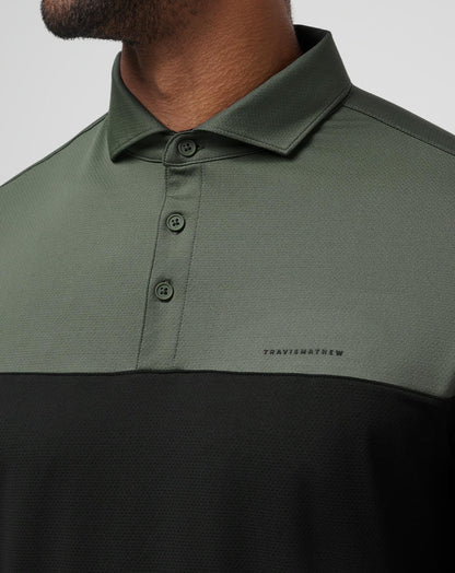 TravisMathew | Heater Pro Color Block Polo - Dark Olive