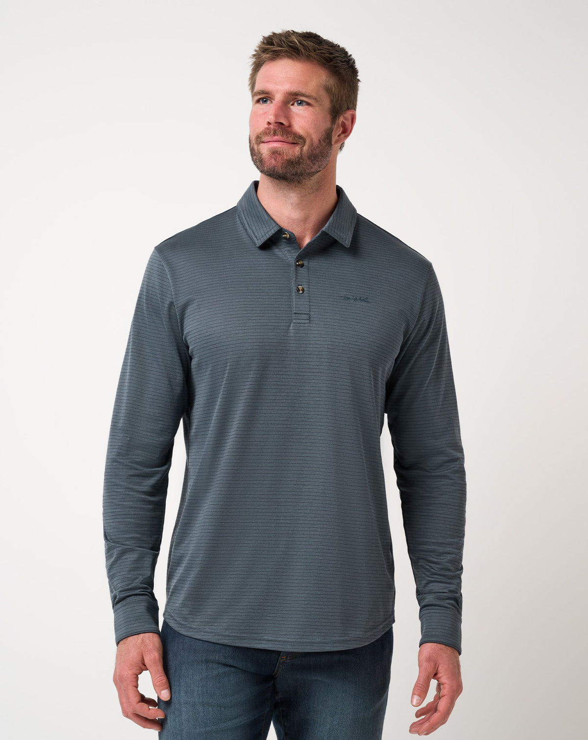 TravisMathew | The Zinna 2.0 Long Sleeve Polo - Mood Indigo/Vintage Indigo