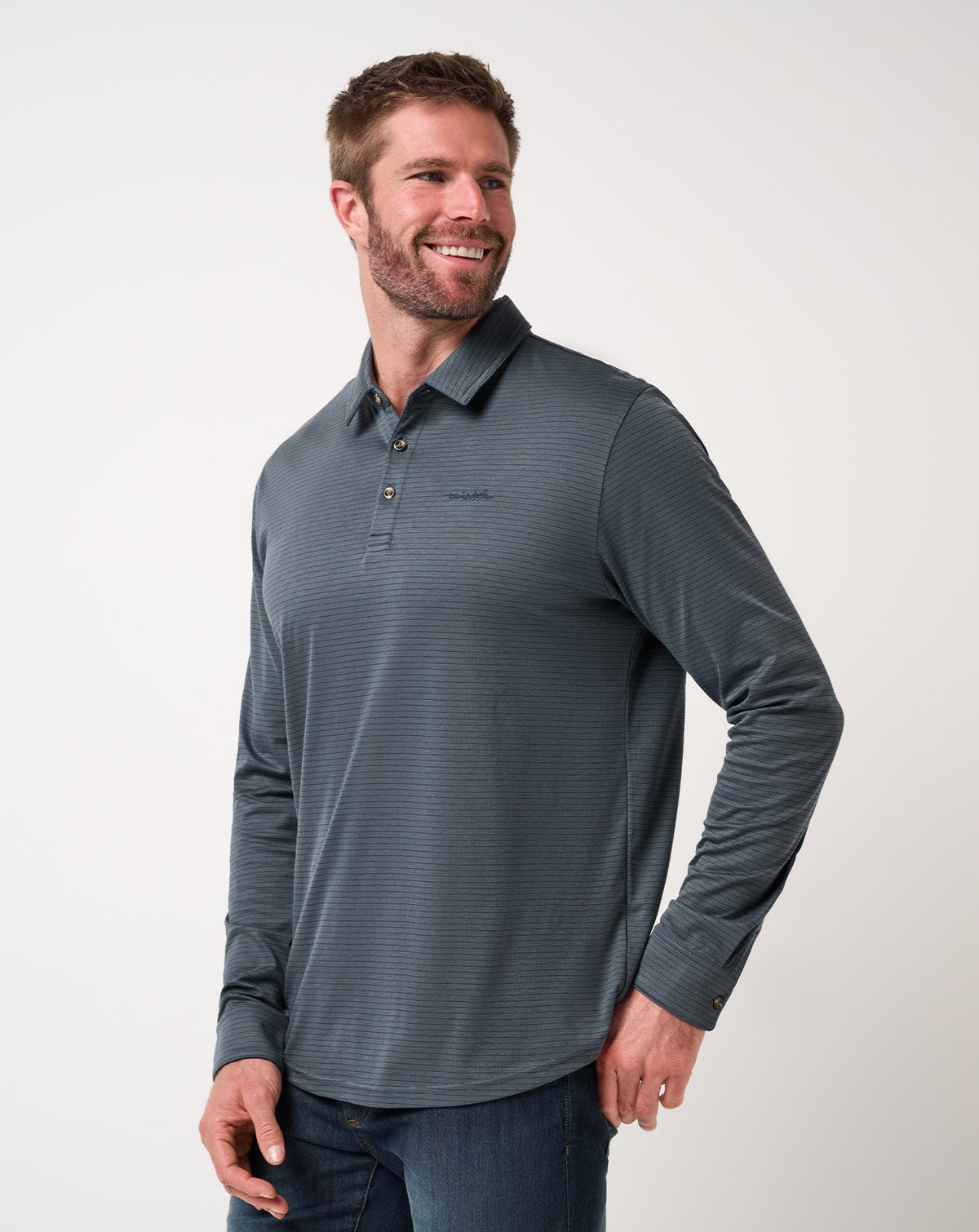 TravisMathew | The Zinna 2.0 Long Sleeve Polo - Mood Indigo/Vintage Indigo