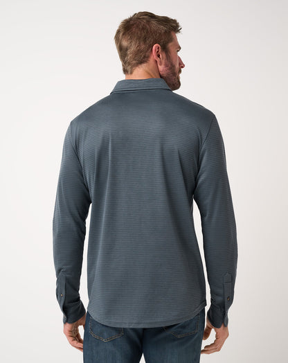 TravisMathew | The Zinna 2.0 Long Sleeve Polo - Mood Indigo/Vintage Indigo