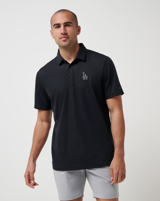 TravisMathew | Los Angeles Dodgers Playoff Pitch Polo - Black