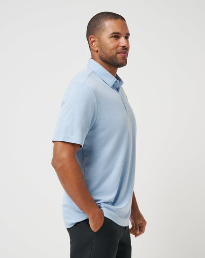 TravisMathew | Los Angeles Dodgers Playoff Pitch Polo - Heather Blue