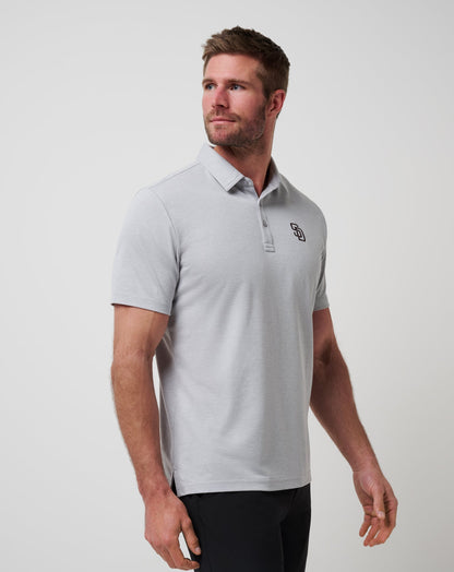 TravisMathew | San Diego Padres Playoff Pitch Polo - Heather Grey
