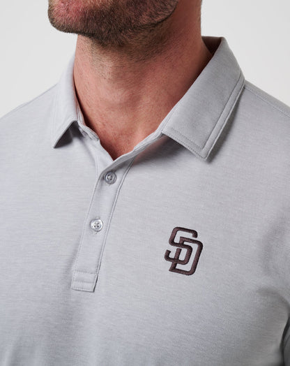TravisMathew | San Diego Padres Playoff Pitch Polo - Heather Grey