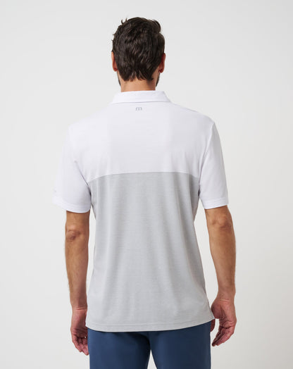 TravisMathew | Los Angeles Dodgers Home Run Leader Polo - White/Heather Grey