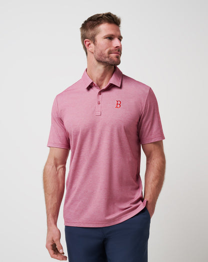 TravisMathew | Boston Red Sox Playoff Pitch Polo - Heather Red