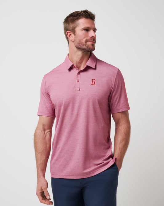 TravisMathew | Boston Red Sox Playoff Pitch Polo - Heather Red