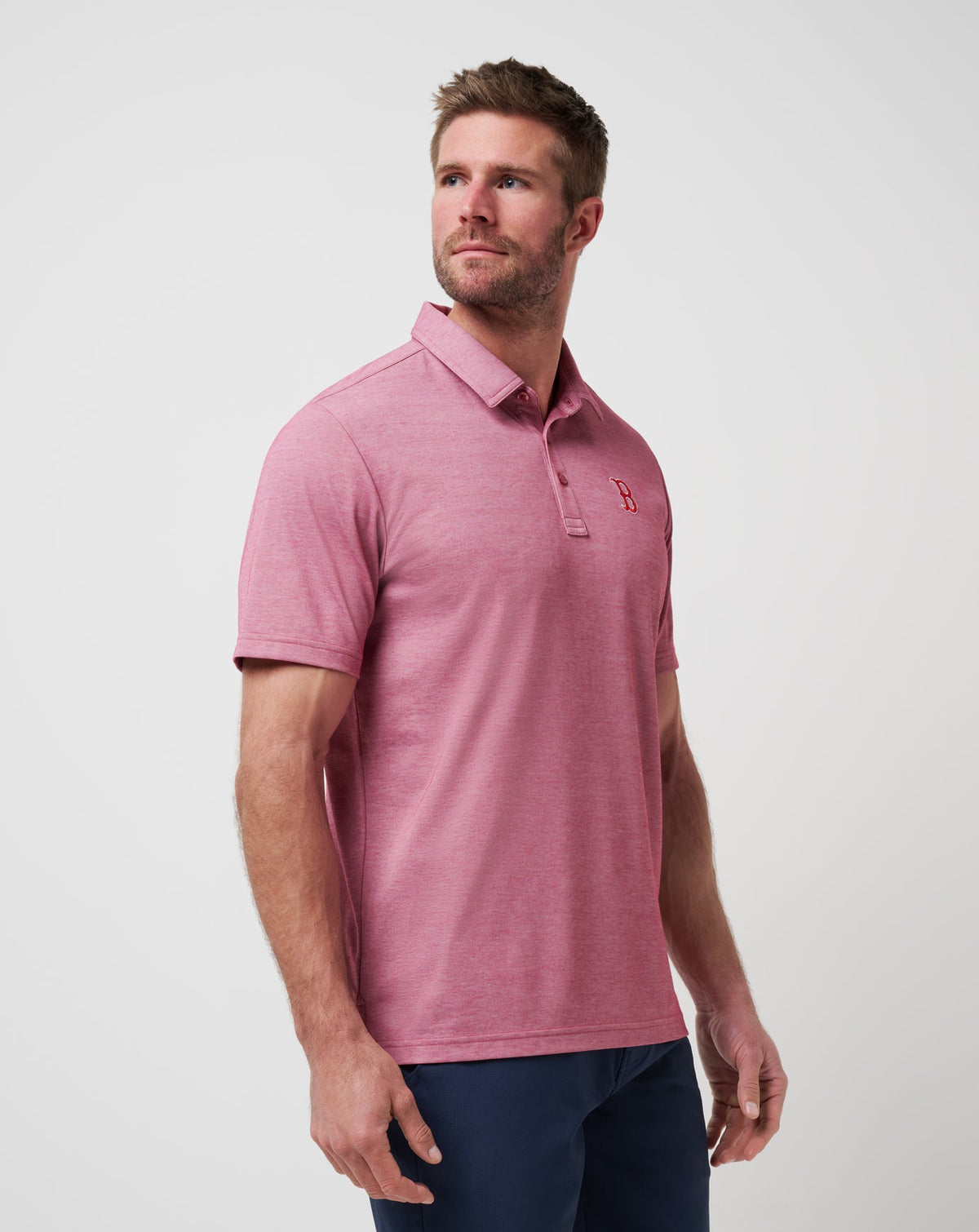 TravisMathew | Boston Red Sox Playoff Pitch Polo - Heather Red