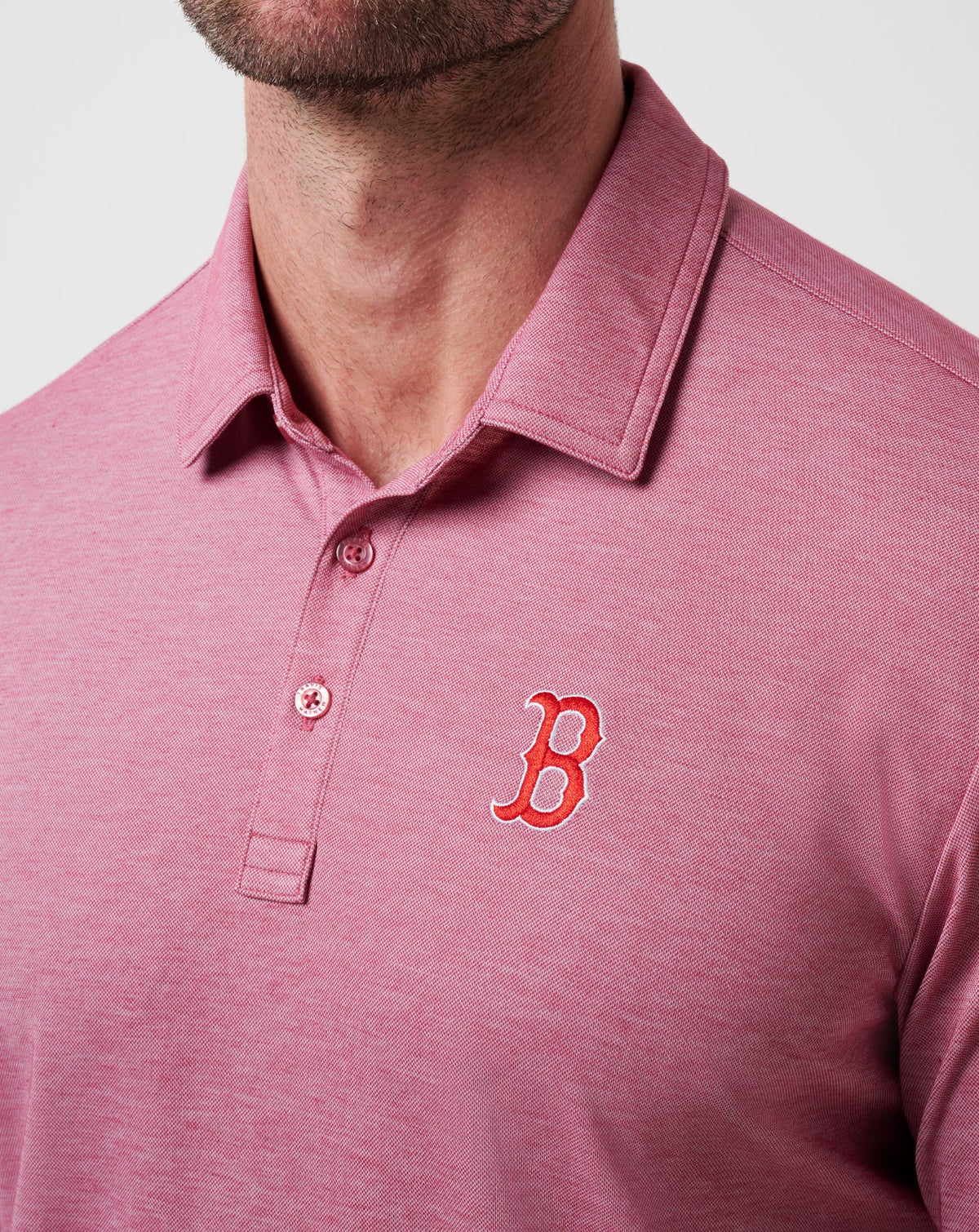 TravisMathew | Boston Red Sox Playoff Pitch Polo - Heather Red