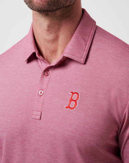 TravisMathew | Boston Red Sox Playoff Pitch Polo - Heather Red