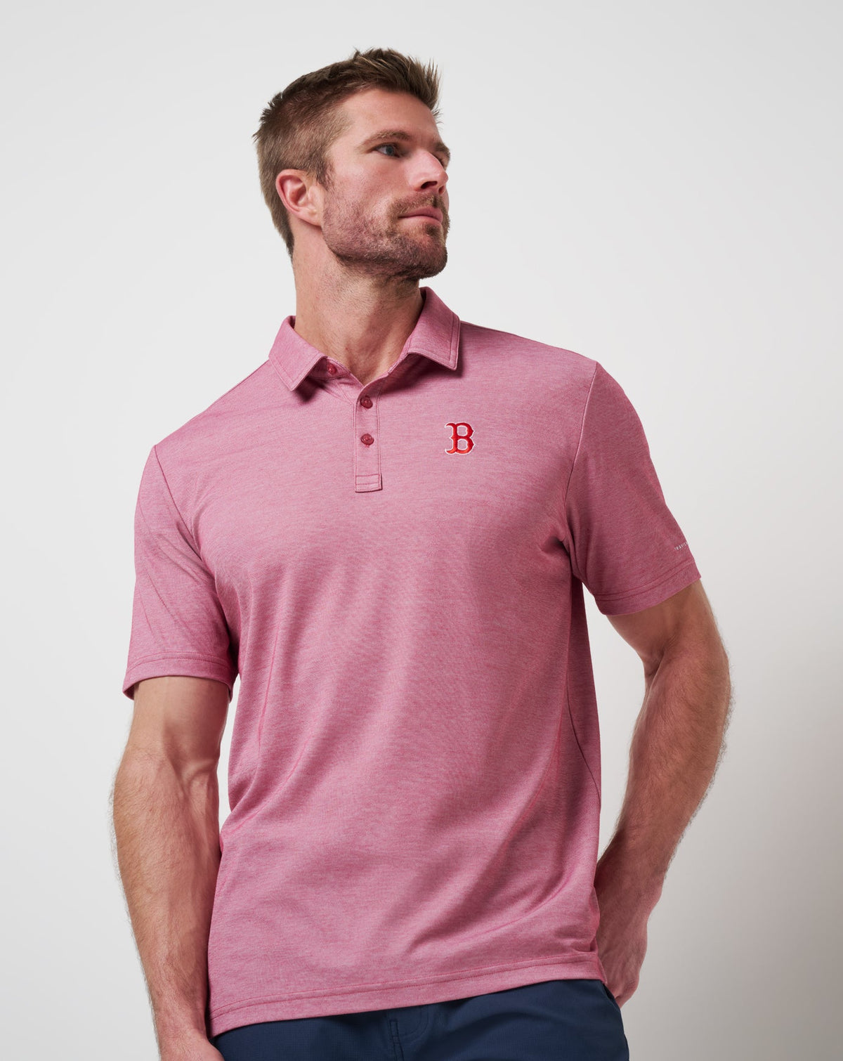TravisMathew | Boston Red Sox Playoff Pitch Polo - Heather Red
