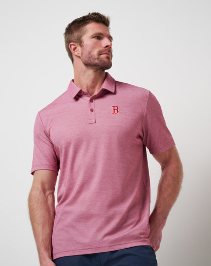 TravisMathew | Boston Red Sox Playoff Pitch Polo - Heather Red