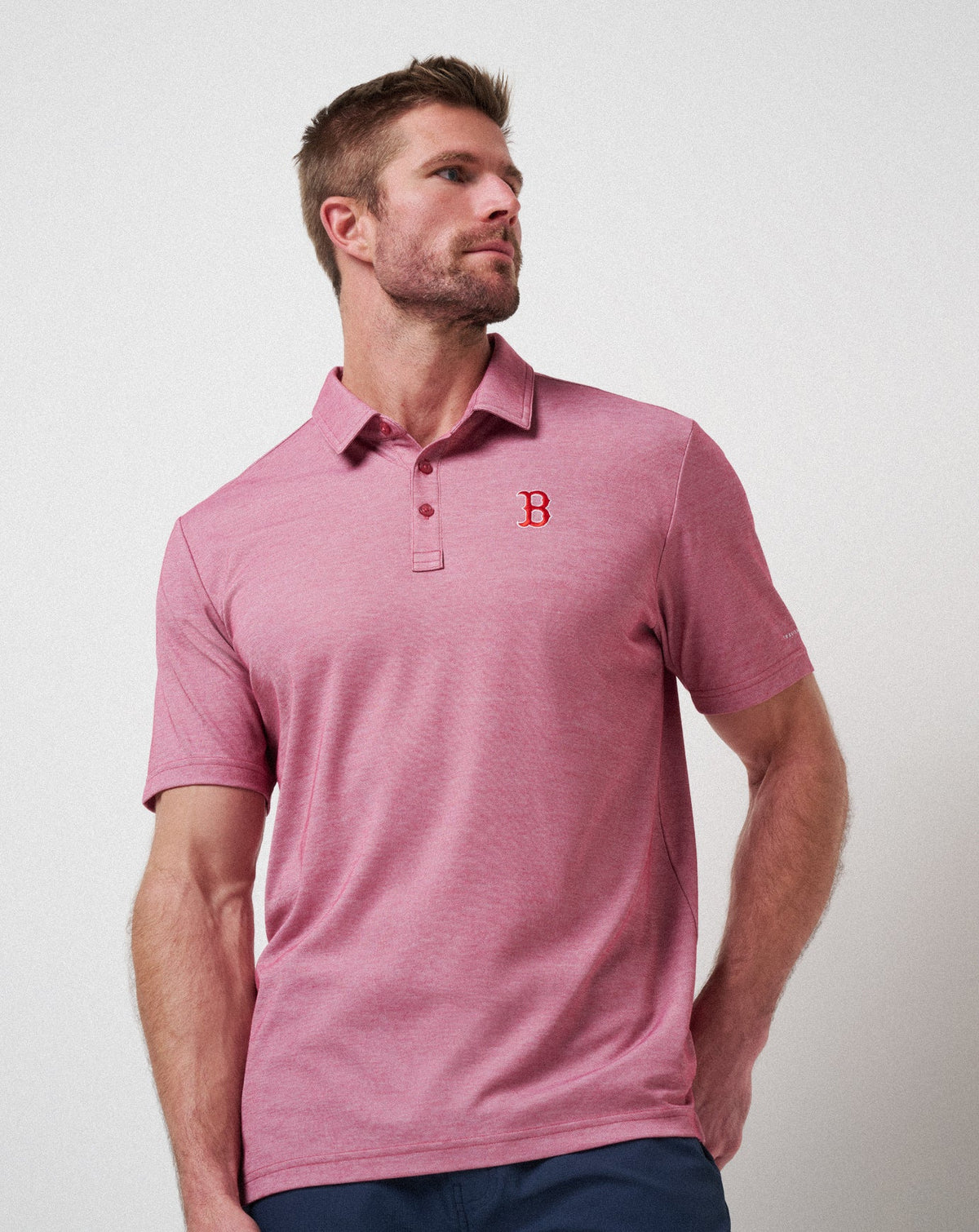 TravisMathew | Boston Red Sox Playoff Pitch Polo - Heather Red