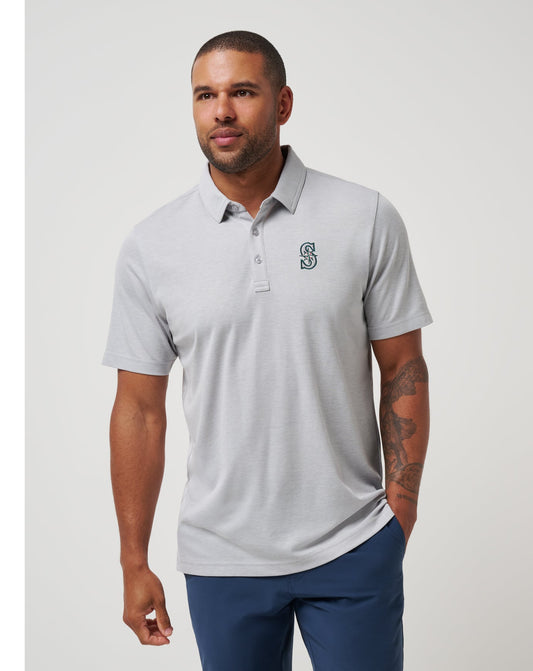 TravisMathew | Seattle Mariners Playoff Pitch Polo - Heather Grey