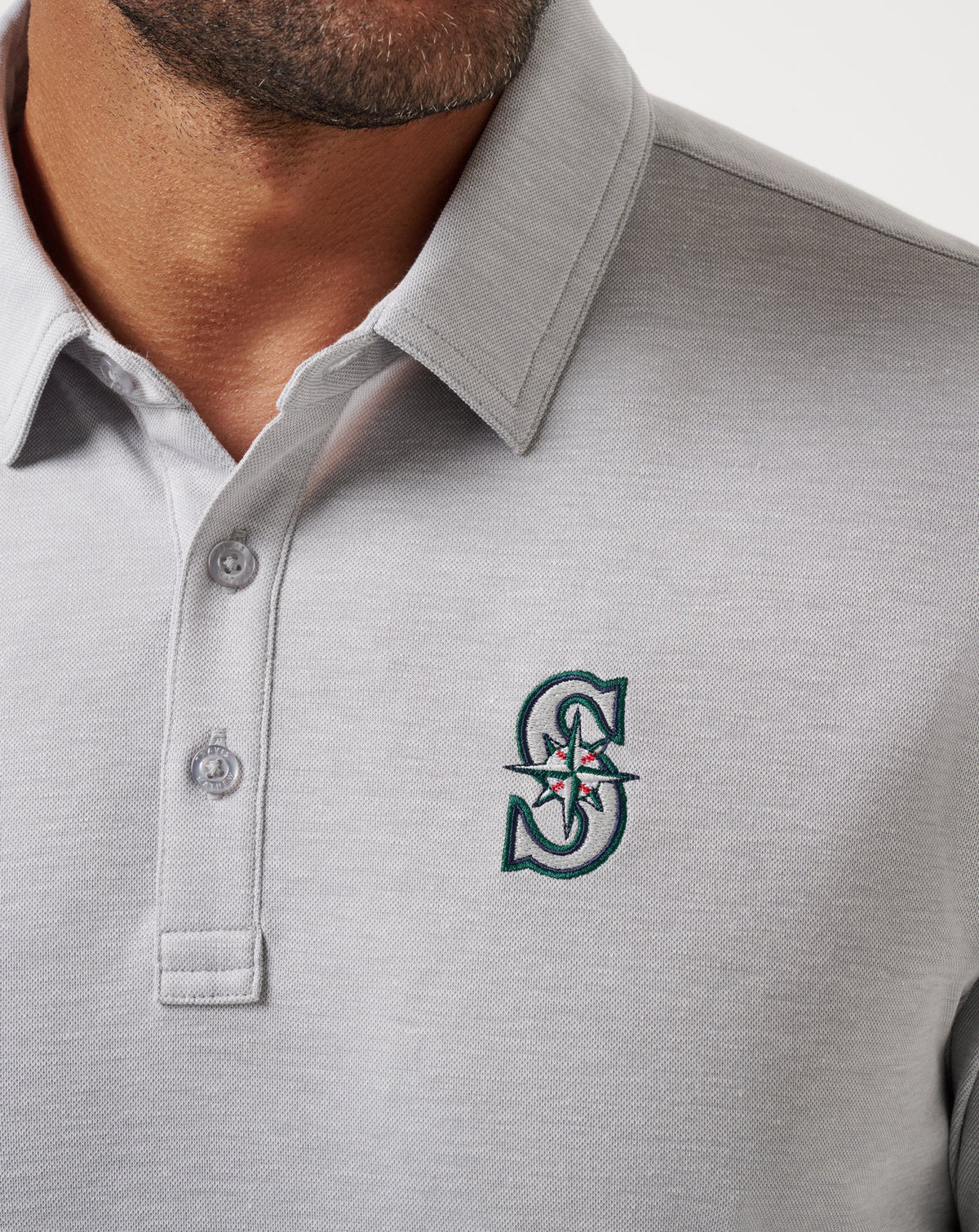 TravisMathew | Seattle Mariners Playoff Pitch Polo - Heather Grey