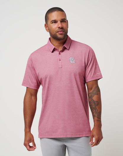 TravisMathew | St Louis Cardinals Playoff Pitch Polo - Heather Red