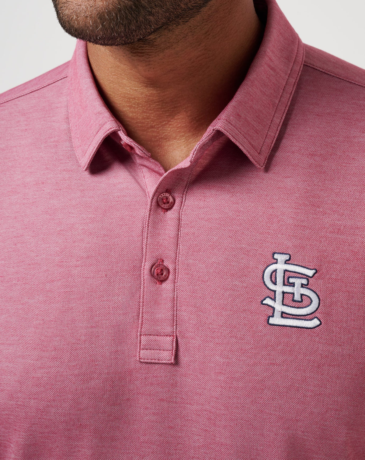 TravisMathew | St Louis Cardinals Playoff Pitch Polo - Heather Red