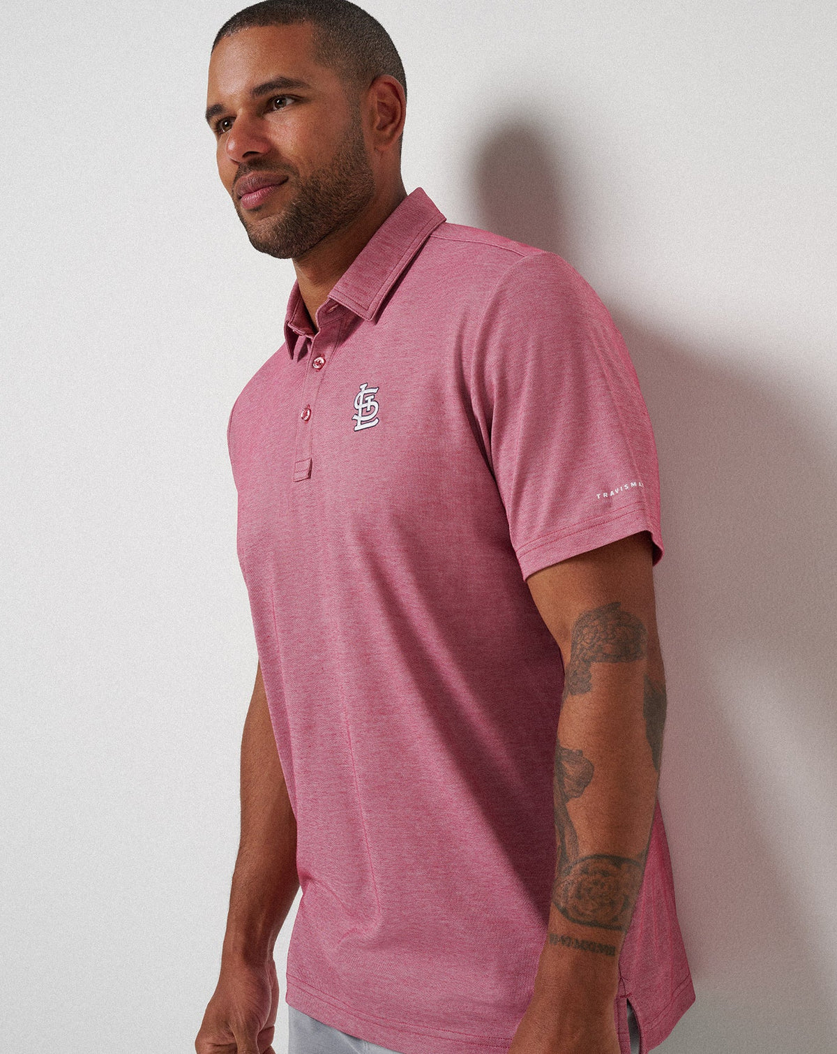 TravisMathew | St Louis Cardinals Playoff Pitch Polo - Heather Red