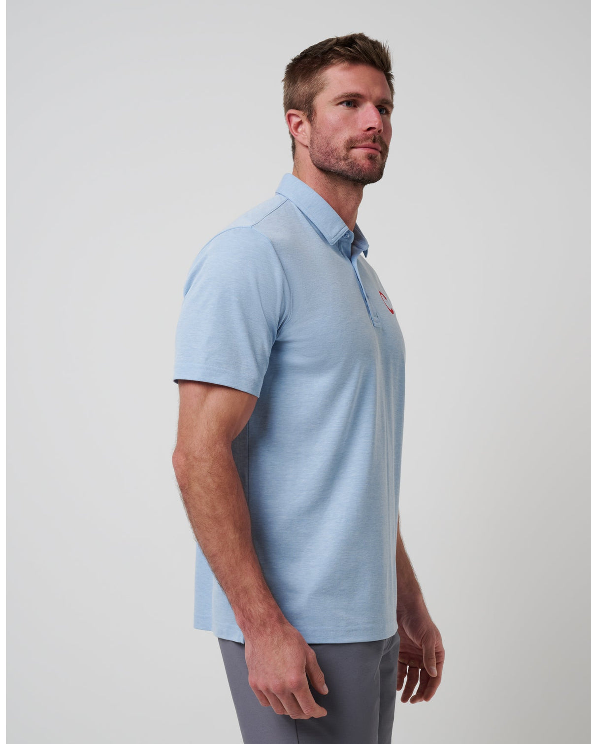 TravisMathew | Chicago Cubs Playoff Pitch Polo - Heather Blue