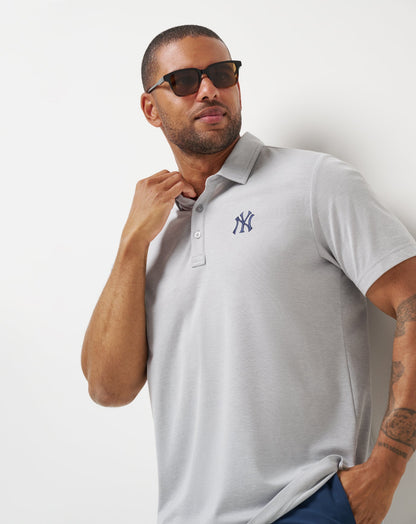 TravisMathew | New York Yankees Playoff Pitch Polo - Heather Grey